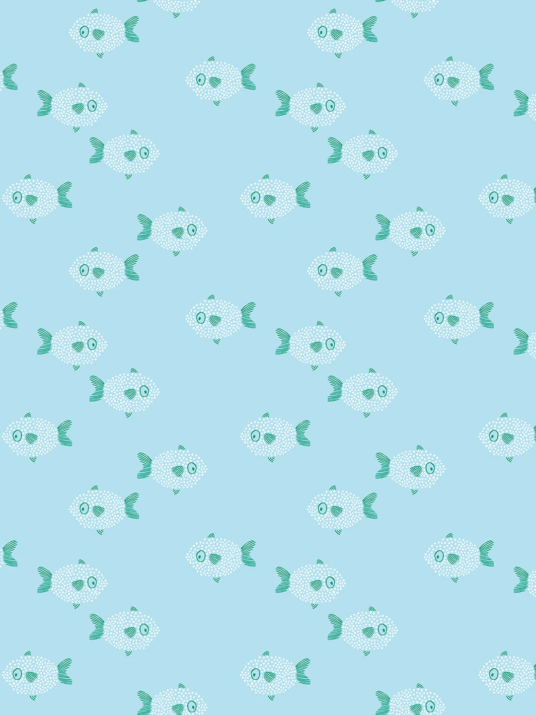 'School Of Fish' Wallpaper By Tea Collection - Blue 3 'School Of Fish' Wallpaper By Tea Collection - Blue