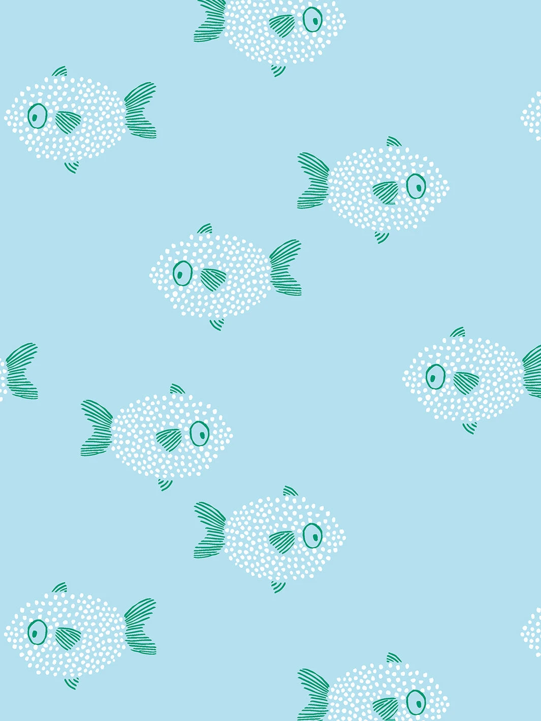 'School Of Fish' Wallpaper By Tea Collection - Blue 5 'School Of Fish' Wallpaper By Tea Collection - Blue - Image 3