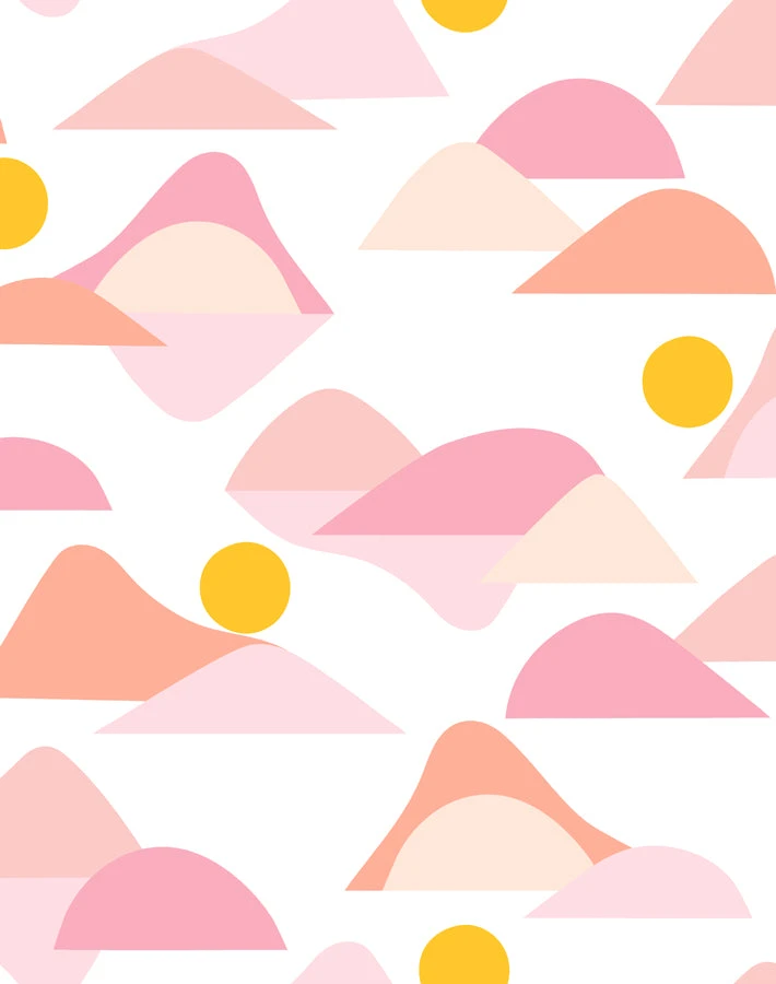 'Slopes' Wallpaper By Tea Collection - Pink 3 'Slopes' Wallpaper By Tea Collection - Pink