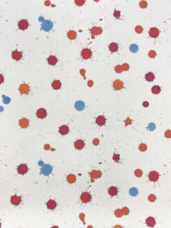 'Fabric By The Yard - Splattered - Berry Sky On Organic Twill -Wallpaper Store Splattered Berry Sky on Organic Twill Design