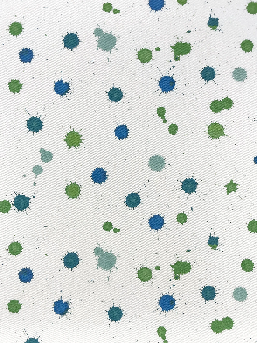 'Fabric By The Yard - Splattered - Blue Citrine On Organic Twill 4 'Fabric By The Yard - Splattered - Blue Citrine On Organic Twill - Image 2