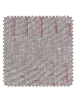 'Fabric By The Yard - Stitch - Pink On Flax Linen