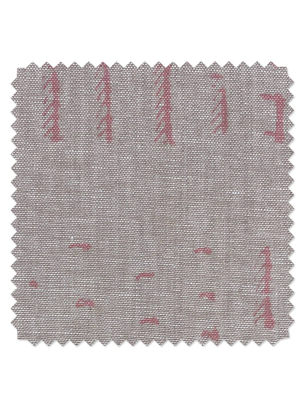 'Fabric By The Yard - Stitch - Pink On Flax Linen 3 'Fabric By The Yard - Stitch - Pink On Flax Linen