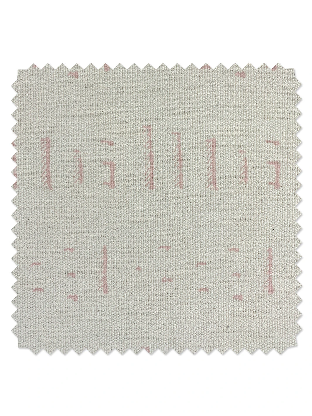 'Fabric By The Yard - Stitch - Pink On Flax Linen 4 'Fabric By The Yard - Stitch - Pink On Flax Linen - Image 2