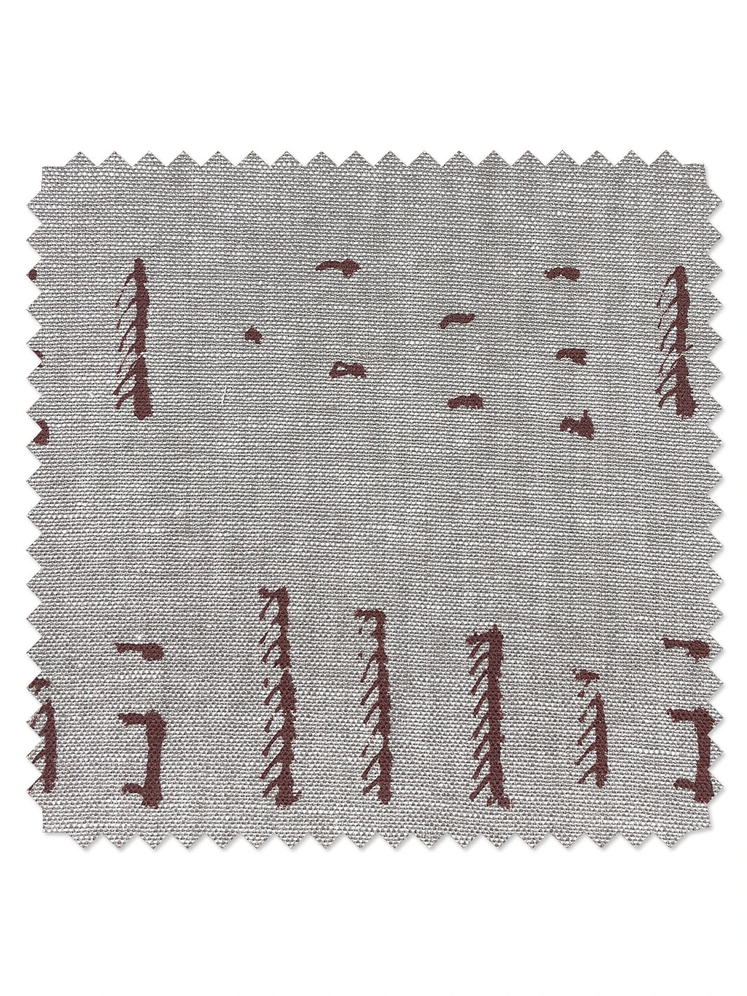 'Fabric By The Yard - Stitch - Rust On Flax Linen 3 'Fabric By The Yard - Stitch - Rust On Flax Linen