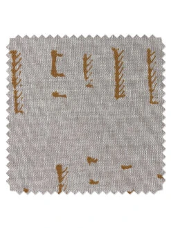 'Fabric By The Yard - Stitch - Terracotta On Flax Linen