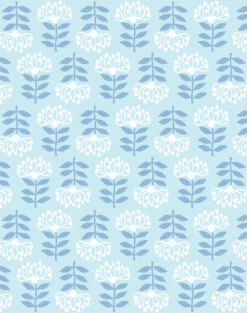 'Stylized Papyrus' Wallpaper By Tea Collection - Pale Blue