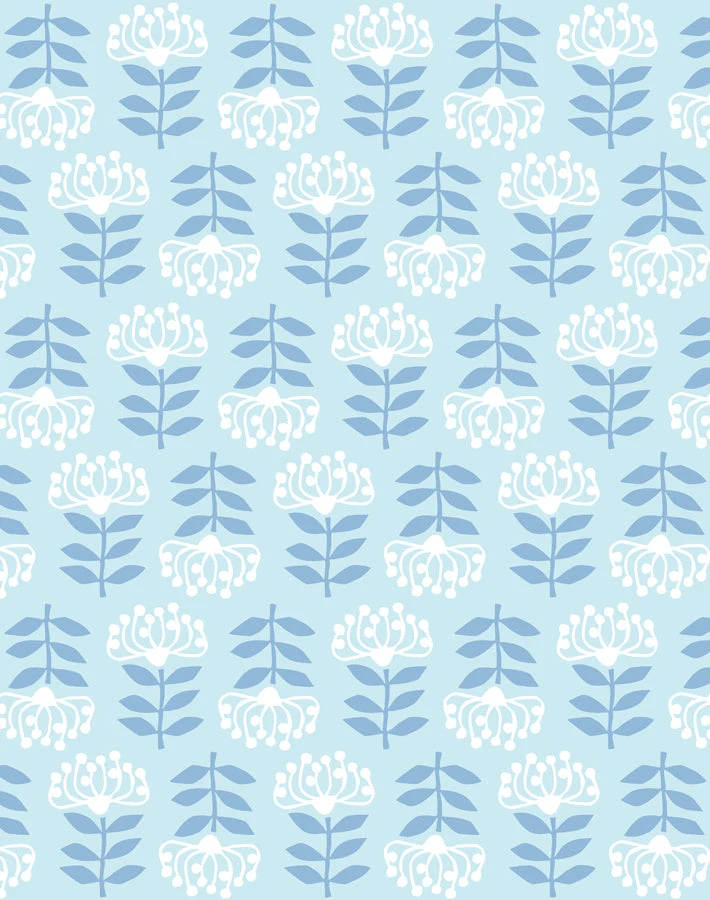 'Stylized Papyrus' Wallpaper By Tea Collection - Pale Blue 3 'Stylized Papyrus' Wallpaper By Tea Collection - Pale Blue