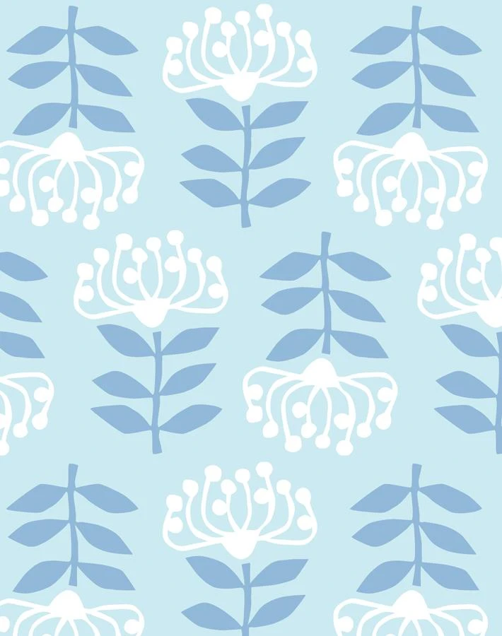'Stylized Papyrus' Wallpaper By Tea Collection - Pale Blue 5 'Stylized Papyrus' Wallpaper By Tea Collection - Pale Blue - Image 3