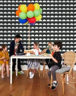 'Sun Tile' Wallpaper By Tea Collection - Charcoal -Wallpaper Store SunTile RS charcoal