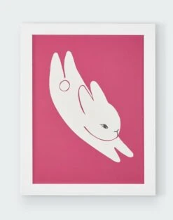 'Swoosh Bunny' Framed Art By Tea Collection