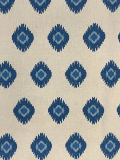 'Fabric By The Yard - Tangier Medallion - Blue On Raw Canvas -Wallpaper Store Tangier Medallion Blue on Raw Canvas Design