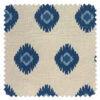 'Fabric By The Yard - Tangier Medallion - Blue On Raw Canvas -Wallpaper Store Tangier Medallion Blue on Raw Canvas Detail