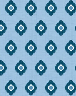 'Tangier Medallion' Wallpaper By Wallshoppe - Cornflower