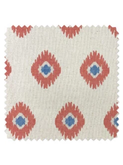 'Fabric By The Yard - Tangier Medallion - Peach On Raw Canvas