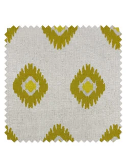 'Fabric By The Yard - Tangier Medallion- Yellow On Raw Canvas