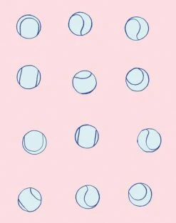 'Tennis Balls' Wallpaper By Clare V. - Pink