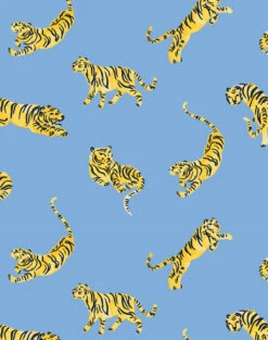 'Tigers' Wallpaper By Tea Collection - Denim