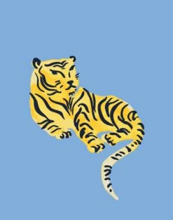 'Tigers' Wallpaper By Tea Collection - Denim 7 'Tigers' Wallpaper By Tea Collection - Denim -Wallpaper Store Tigers Denim detail