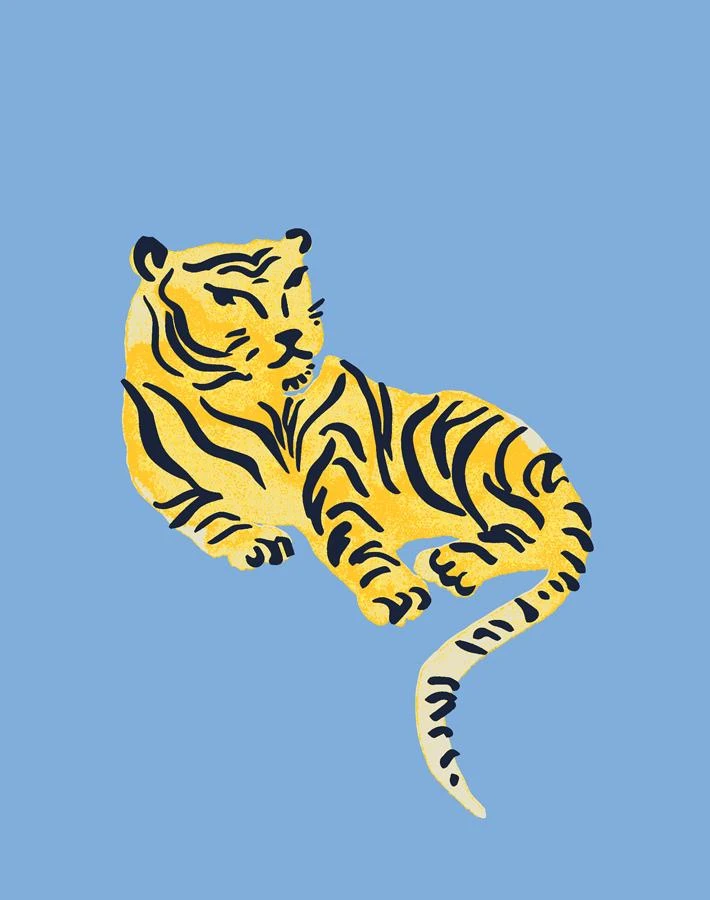 'Tigers' Wallpaper By Tea Collection - Denim 5 'Tigers' Wallpaper By Tea Collection - Denim - Image 3