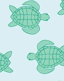 'Trailing Turtles' Wallpaper By Tea Collection - Pale Blue -Wallpaper Store TrailingTurtles Pale Blue detail