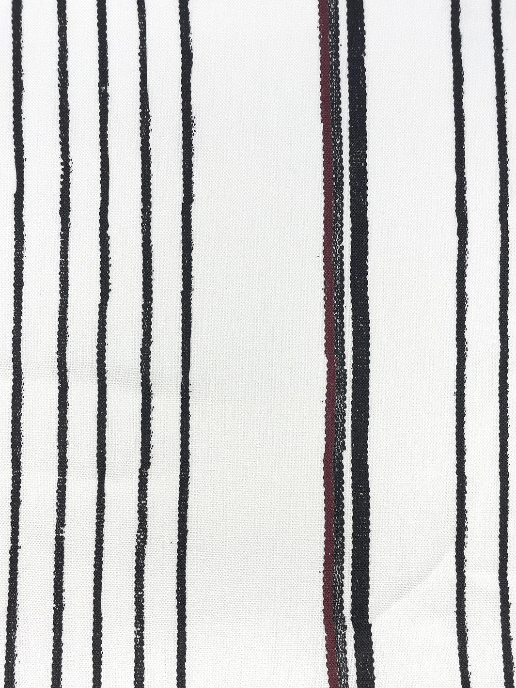 'Fabric By The Yard - Two Tone Stripe - Black & Burgundy On Linen 5 'Fabric By The Yard - Two Tone Stripe - Black & Burgundy On Linen - Image 3
