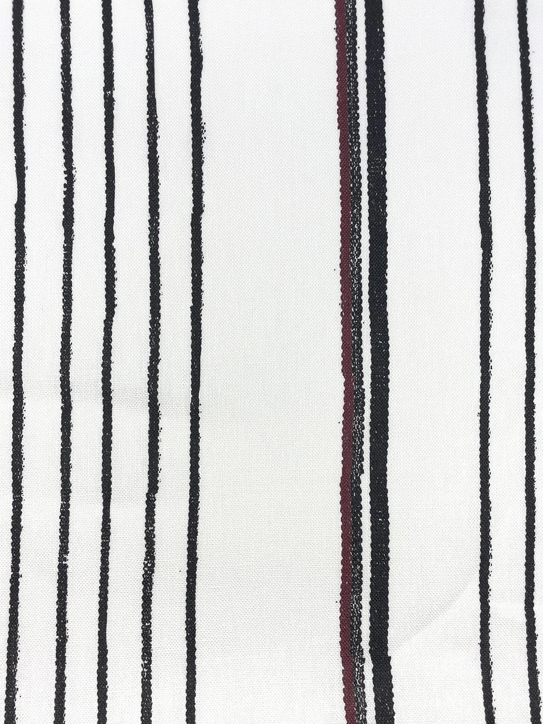 'Fabric By The Yard - Two Tone Stripe - Black & Burgundy On Flax Linen 6 'Fabric By The Yard - Two Tone Stripe - Black & Burgundy On Flax Linen - Image 4