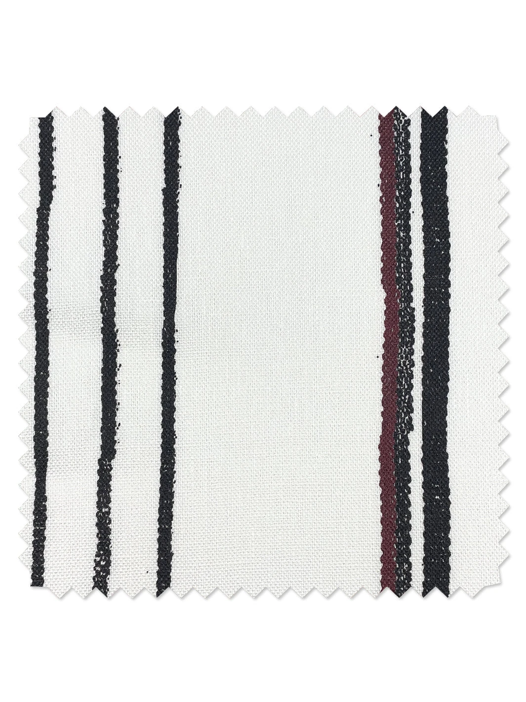 'Fabric By The Yard - Two Tone Stripe - Black & Burgundy On Linen 3 'Fabric By The Yard - Two Tone Stripe - Black & Burgundy On Linen