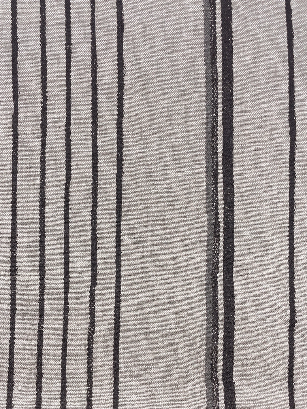 'Fabric By The Yard - Two Tone Stripe - Black & Gray On Flax Linen 5 'Fabric By The Yard - Two Tone Stripe - Black & Gray On Flax Linen - Image 3