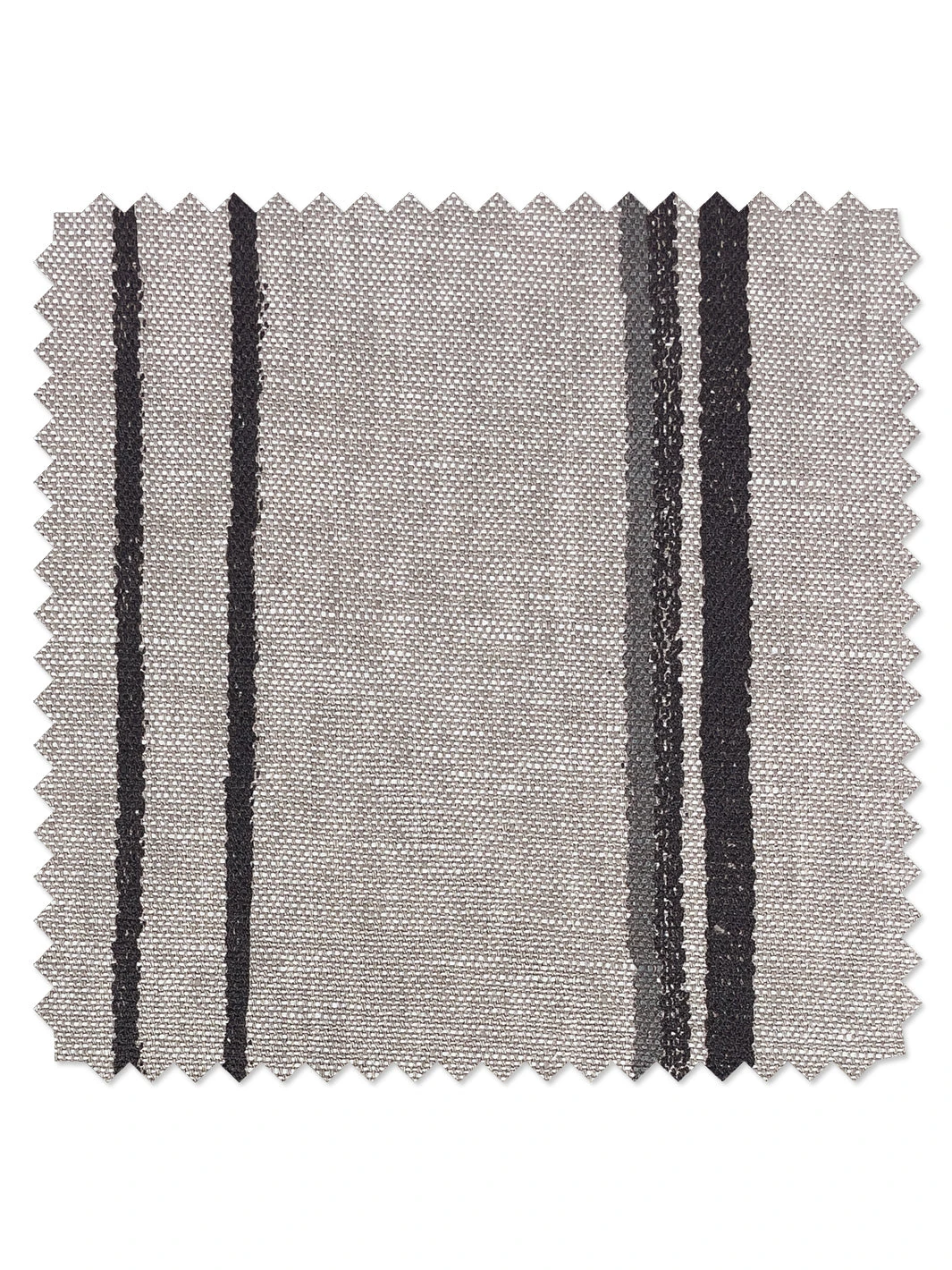 'Fabric By The Yard - Two Tone Stripe - Black & Gray On Flax Linen 3 'Fabric By The Yard - Two Tone Stripe - Black & Gray On Flax Linen