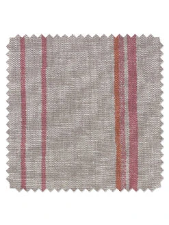 'Fabric By The Yard - Two Tone Stripe - Creamsicle On Flax Linen