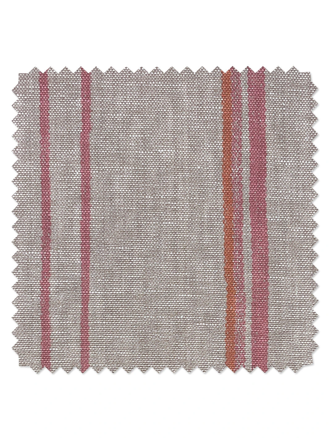 'Fabric By The Yard - Two Tone Stripe - Creamsicle On Flax Linen 3 'Fabric By The Yard - Two Tone Stripe - Creamsicle On Flax Linen