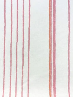 'Fabric By The Yard - Two Tone Stripe - Creamsicle On Linen -Wallpaper Store Two Tone Stripe Creamsicle Linen Design