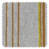 'Fabric By The Yard - Two Tone Stripe - Terracotta & Daffodil On Flax Linen -Wallpaper Store Two Tone Stripe Daffodil Terracota Flax Linen Detail