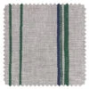 'Fabric By The Yard - Two Tone Stripe - Green & Blue On Flax Linen -Wallpaper Store Two Tone Stripe Green Blue Flax Linen Detail