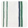 'Fabric By The Yard - Two Tone Stripe - Green & Blue On Linen