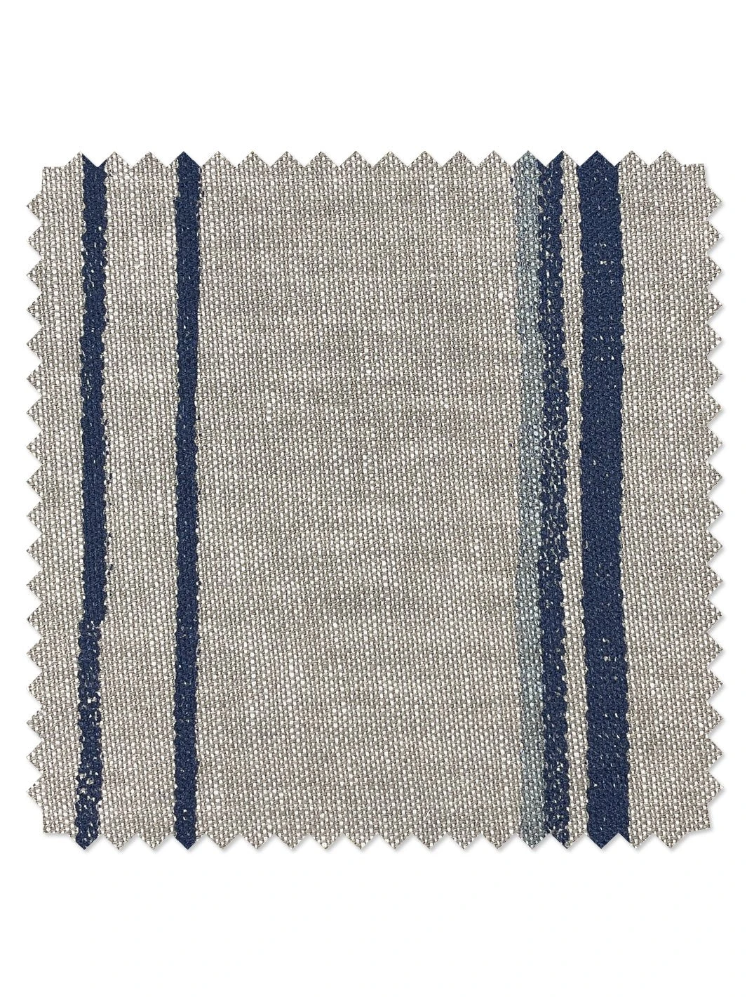 'Fabric By The Yard - Two Tone Stripe - Navy & Sky On Linen 4 'Fabric By The Yard - Two Tone Stripe - Navy & Sky On Linen - Image 2