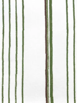 'Fabric By The Yard - Two Tone Stripe - Rust & Moss On Linen -Wallpaper Store Two Tone Stripe Rust Moss Linen Design