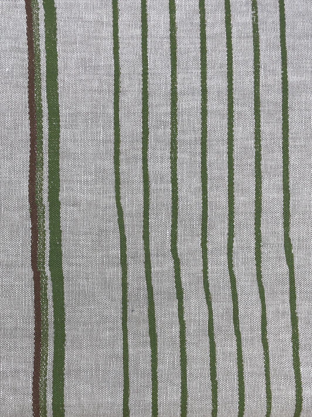 'Fabric By The Yard - Two Tone Stripe - Rust + Moss On Flax Linen 5 'Fabric By The Yard - Two Tone Stripe - Rust + Moss On Flax Linen - Image 3