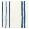 'Fabric By The Yard - Two Tone Stripe - Sea Green On Linen
