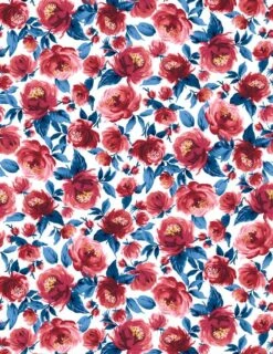 'Veronica' Wallpaper By Wallshoppe - Red And Blue