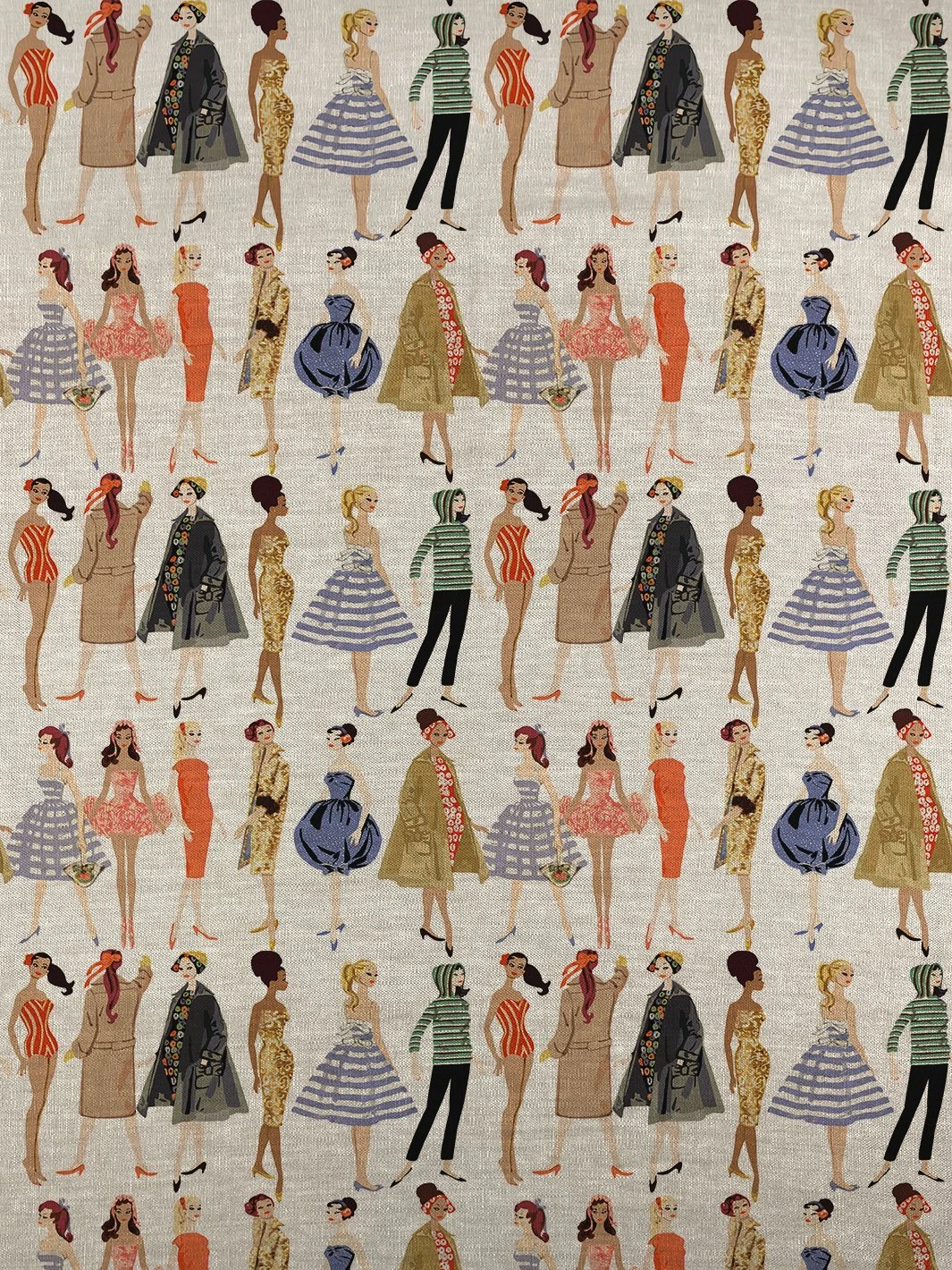 'Fabric By The Yard - Vintage Illustration - White On Flax Linen 13 'Fabric By The Yard - Vintage Illustration - White On Flax Linen - Image 11