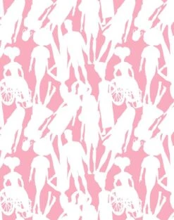 'Fashionistas™ Silhouettes' Wallpaper By Barbie™ - Bubblegum