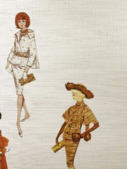 '1960s Barbie™' Grasscloth Wallpaper By Barbie™ - Cream -Wallpaper Store Wallshoppe Grasscloth 1960s Barbie Cream by Barbie Detail