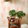 'Belafonte Palm' Grasscloth Wallpaper By Nathan Turner - Peach