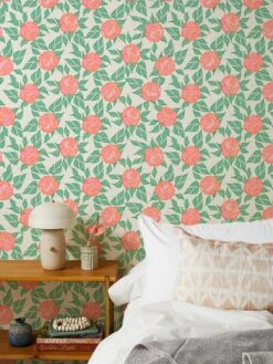 'Groovy Floral' Grasscloth Wallpaper By Barbie⢠- Watermelon