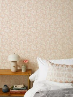 'Lemons' Grasscloth Wallpaper By Nathan Turner - Blush