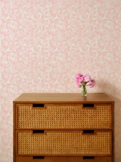 'Lemons' Grasscloth Wallpaper By Nathan Turner - Pink