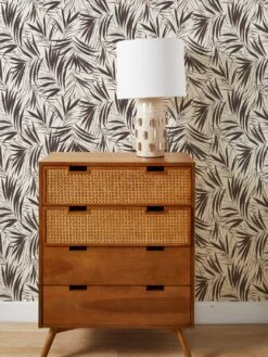 'Majesty Palm' Grasscloth Wallpaper By Wallshoppe - Chocolate