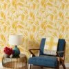 'Majesty Palm' Grasscloth Wallpaper By Wallshoppe - Gold -Wallpaper Store Wallshoppe Grasscloth Majesty Palm Wallpaper Gold RS